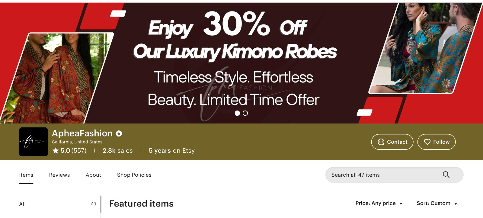 ApheaFashion Etsy store